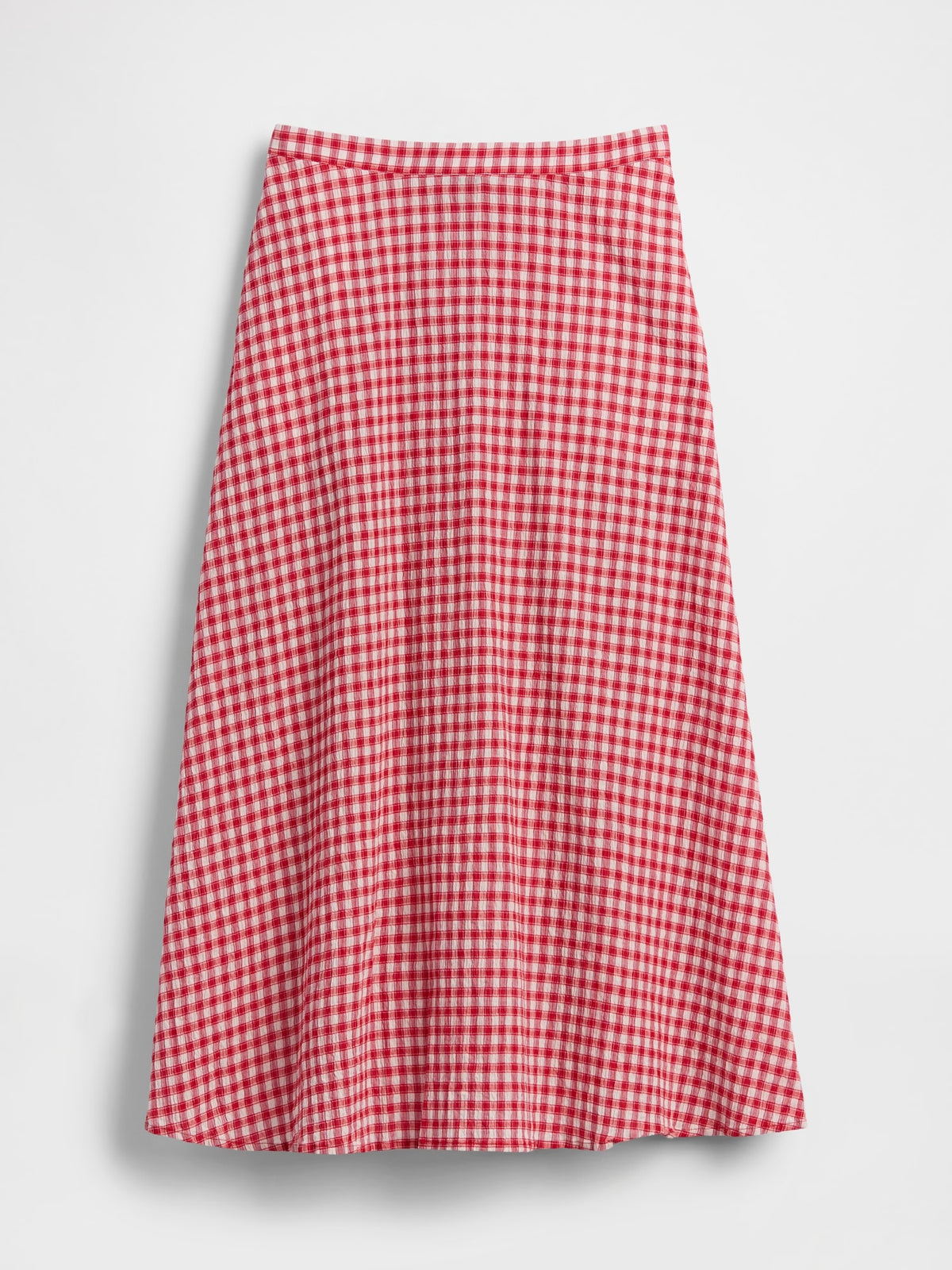 Gingham Maxi Skirt - Red gingham