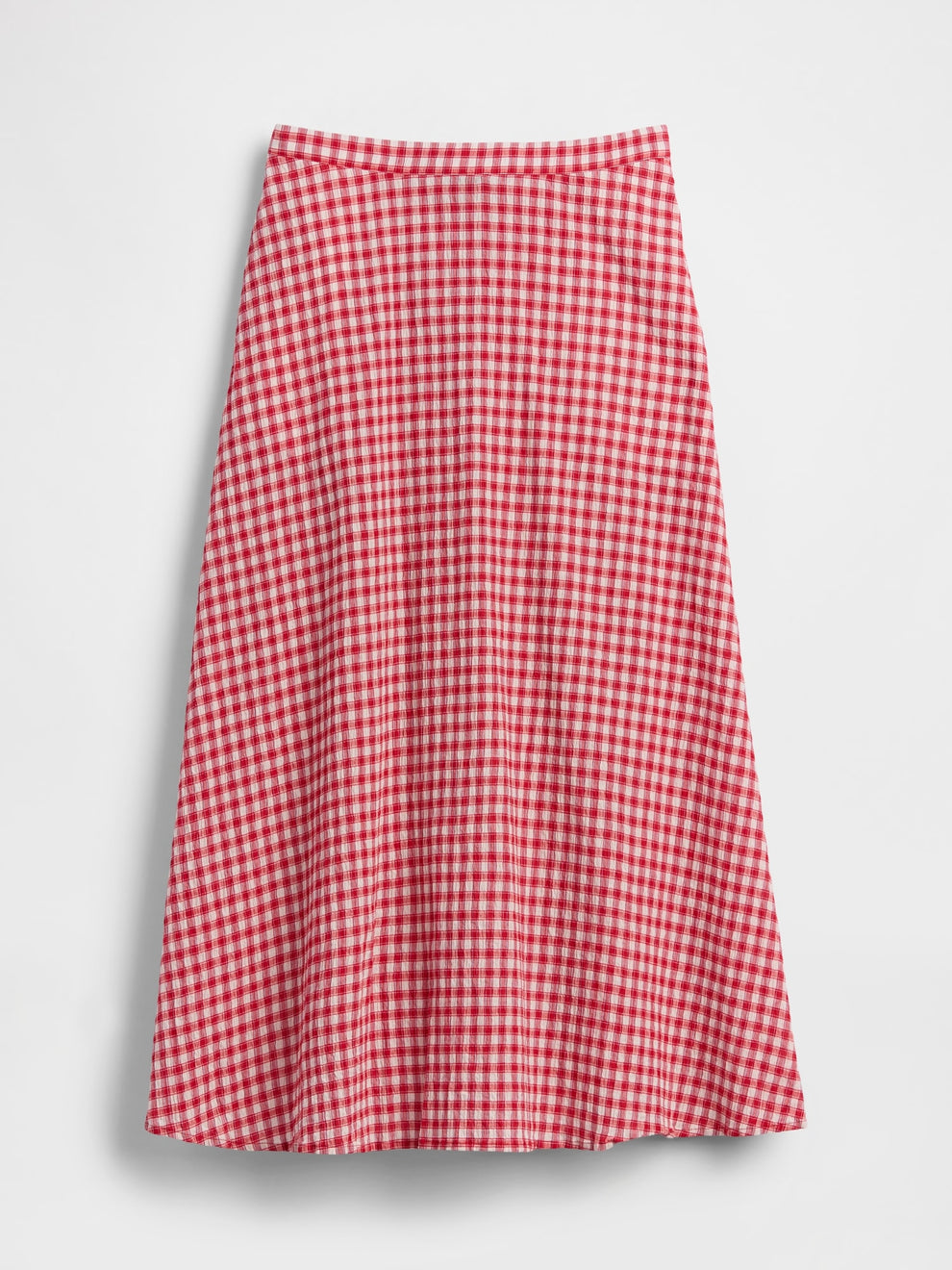 Gingham Maxi Skirt - Red gingham