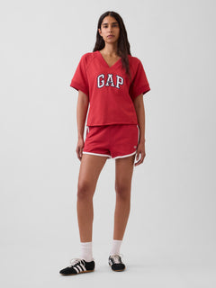 French Terry Logo Dolphin Shorts - chakra red