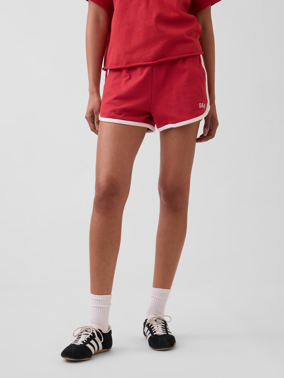 French Terry Logo Dolphin Shorts - chakra red