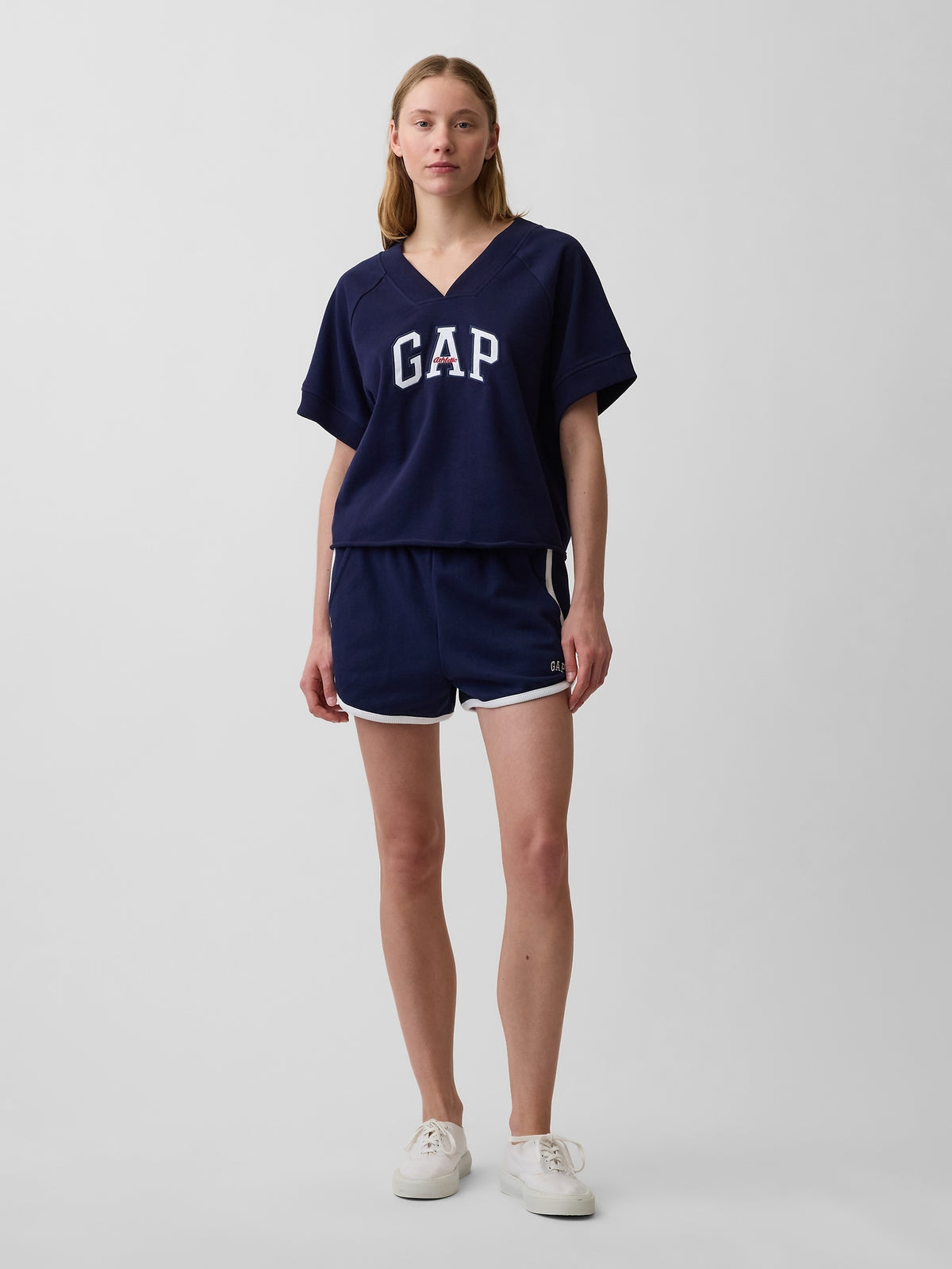 French Terry Logo Dolphin Shorts - navy uniform