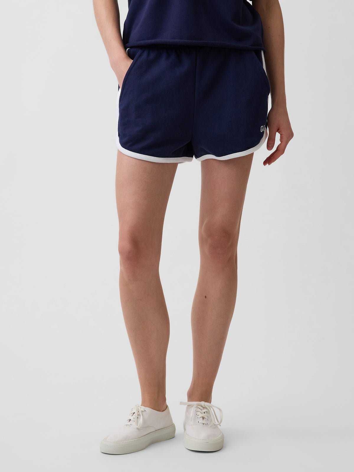 French Terry Logo Dolphin Shorts - navy uniform