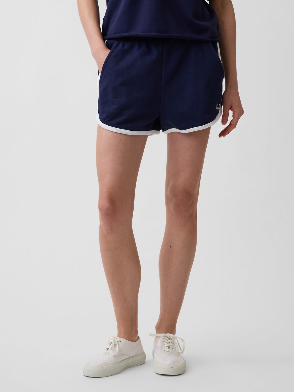 French Terry Logo Dolphin Shorts - navy uniform