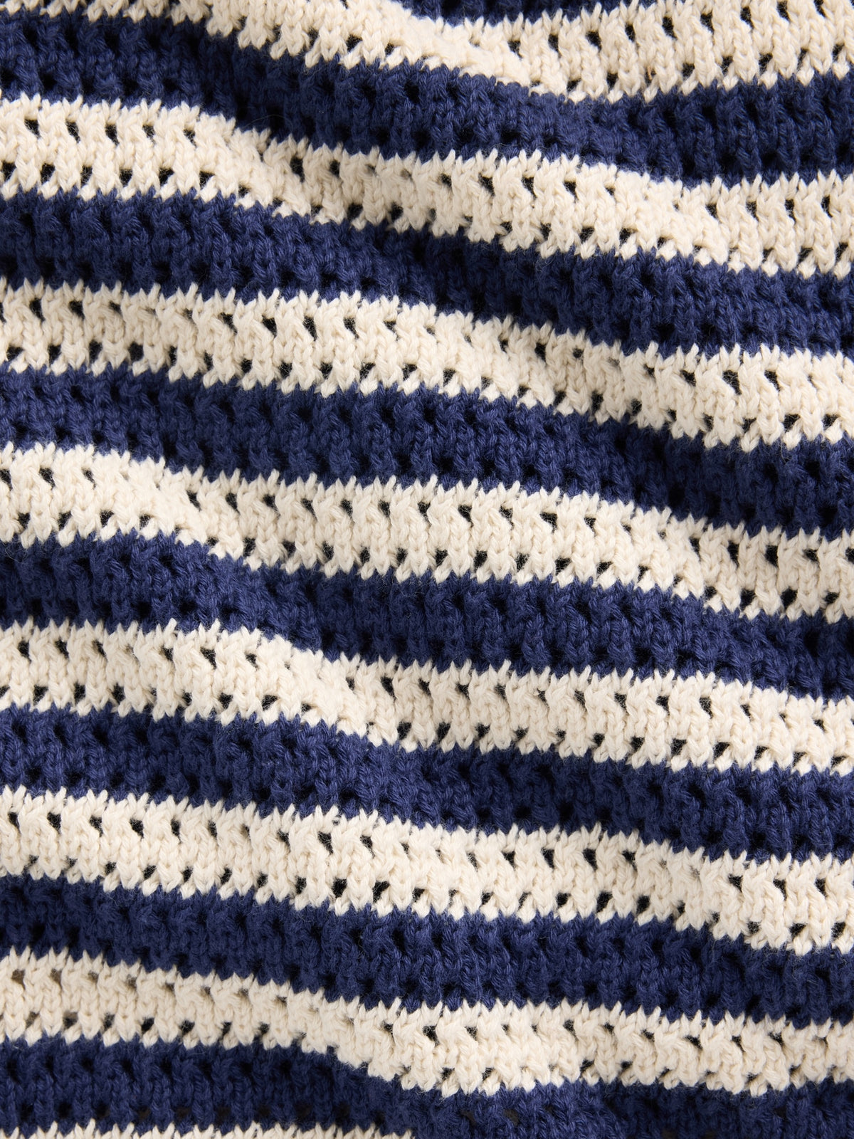 100% Cotton Crochet Easy Mini Skort - Navy blue stripe