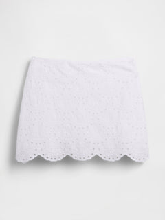 Eyelet Mini Skort - Fresh white