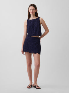 Eyelet Mini Skort - Navy blue uniform
