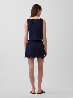 Eyelet Mini Skort - Navy blue uniform
