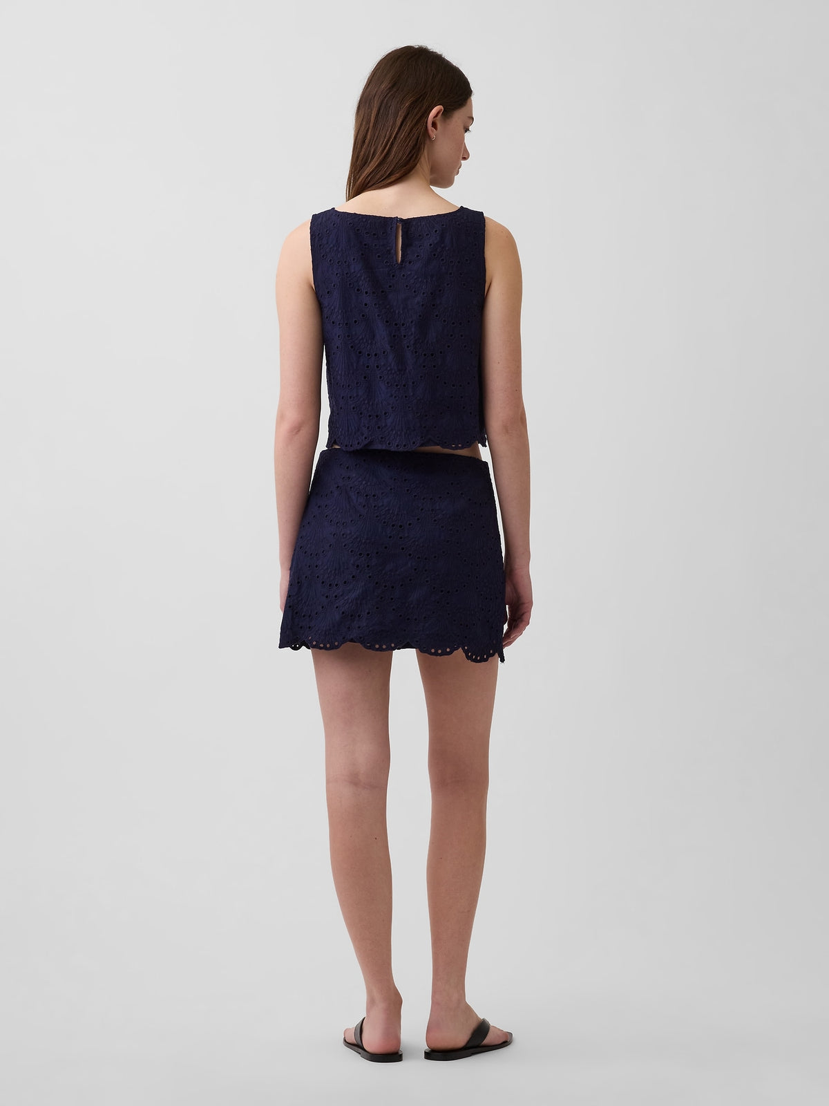 Eyelet Mini Skort - Navy blue uniform
