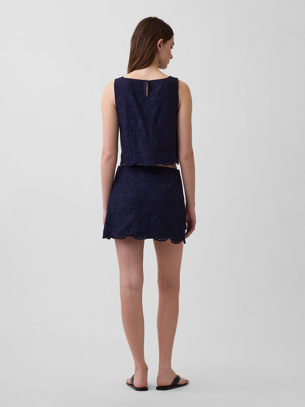 Eyelet Mini Skort - Navy blue uniform