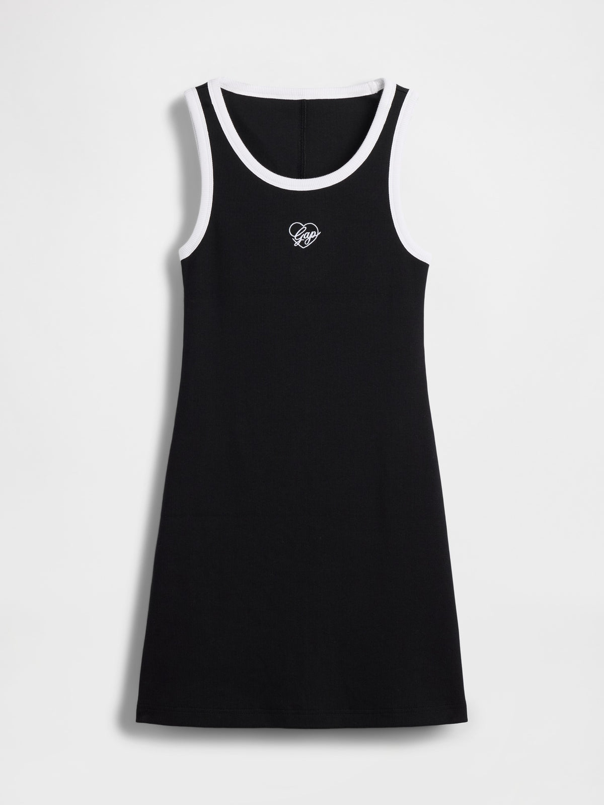 Ribbed Tank Mini Dress - BLACK
