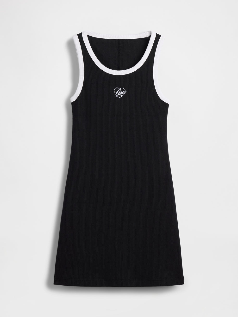 Ribbed Tank Mini Dress - BLACK