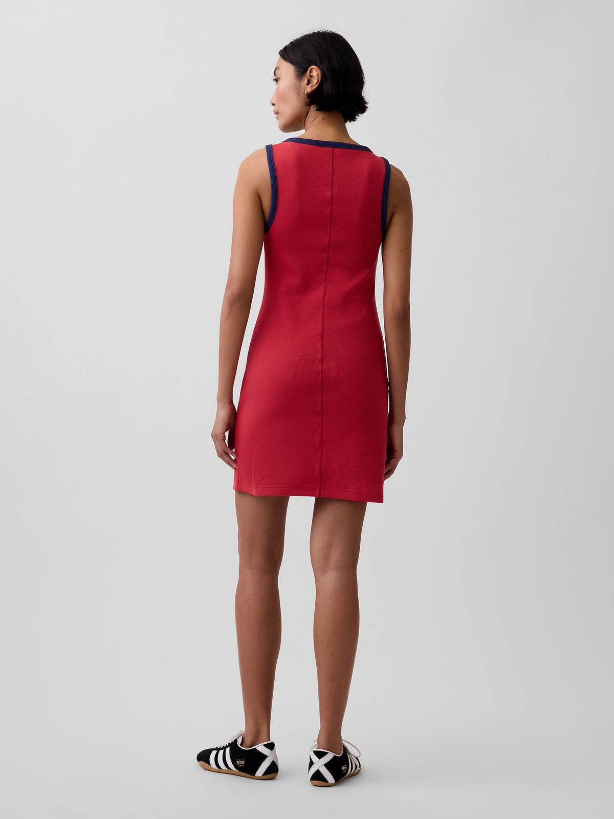 Ribbed Tank Mini Dress - chakra red