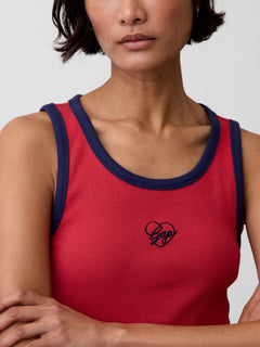 Ribbed Tank Mini Dress - chakra red