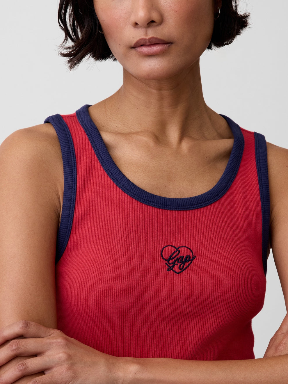 Ribbed Tank Mini Dress - chakra red