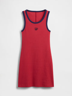 Ribbed Tank Mini Dress - chakra red