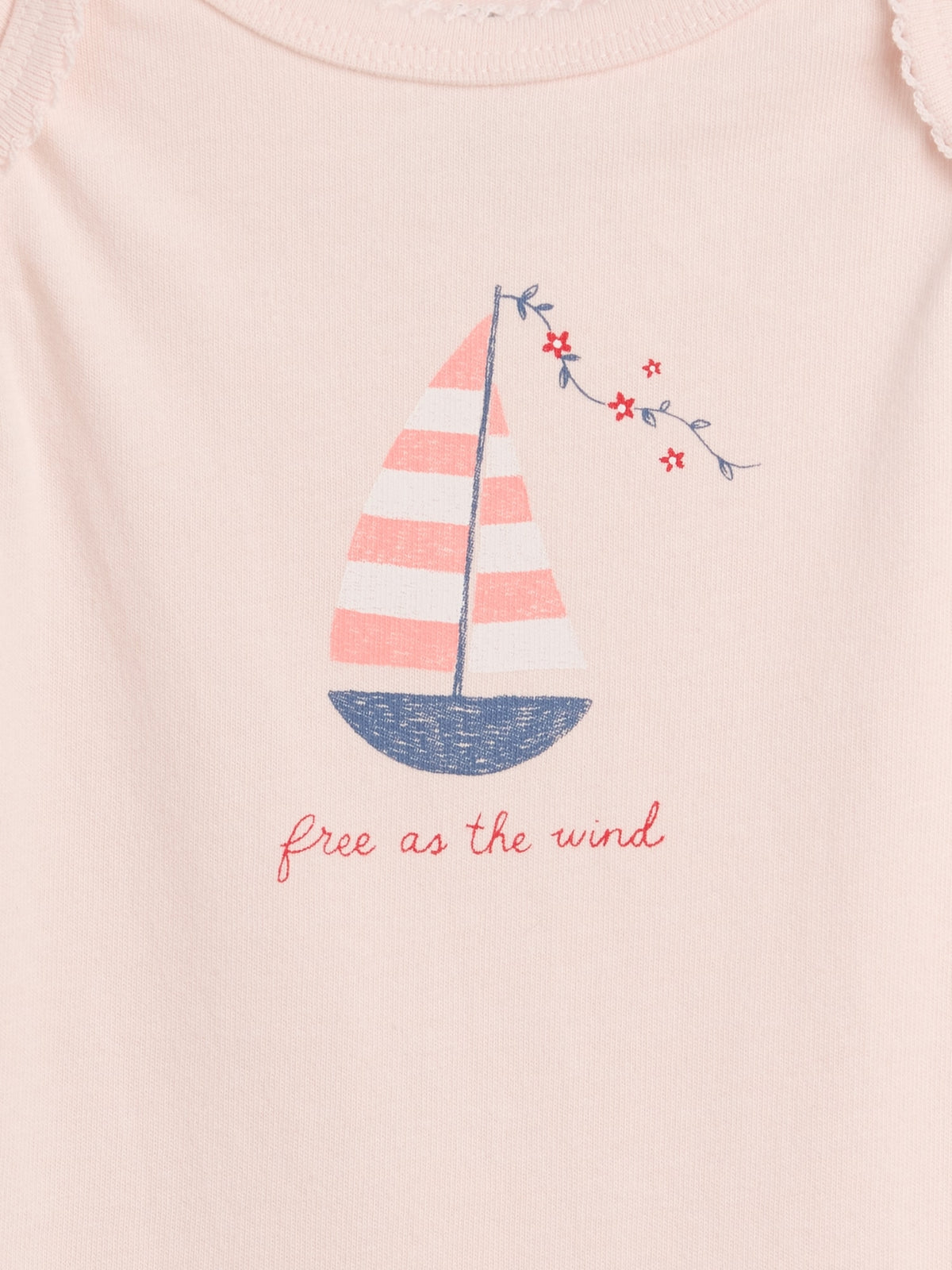 Gap Baby Organic Cotton Graphic Bodysuit in Barely Pink, sailboat graphic detail