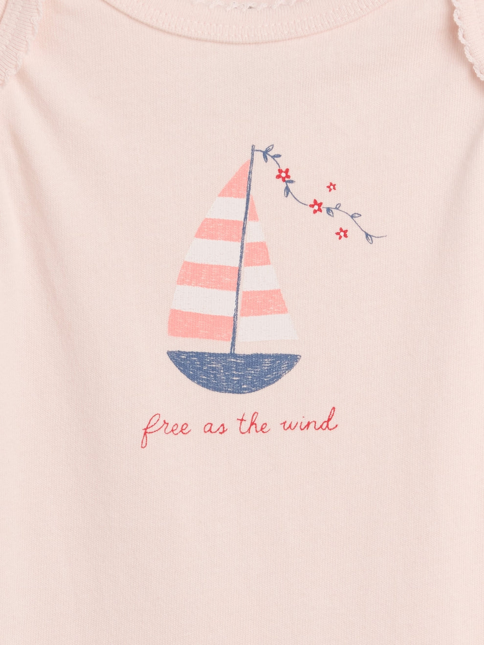 Gap Baby Organic Cotton Graphic Bodysuit in Barely Pink, sailboat graphic detail