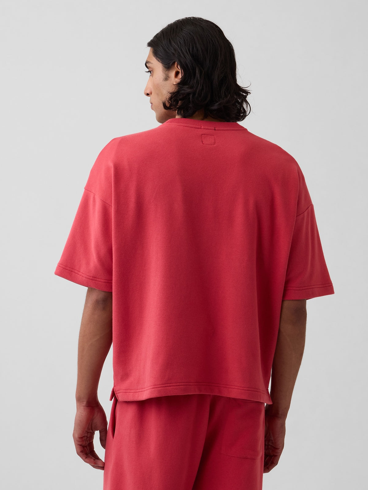 VintageSoft Terry Oversized Logo Sweatshirt - FADED RED