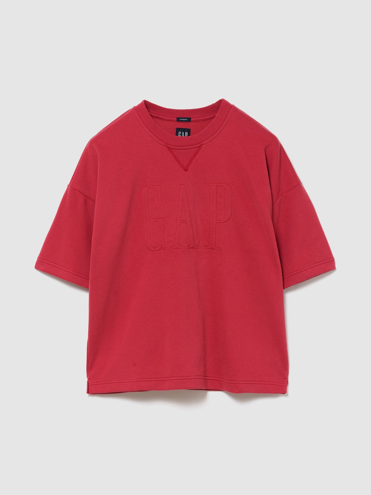 VintageSoft Terry Oversized Logo Sweatshirt - FADED RED