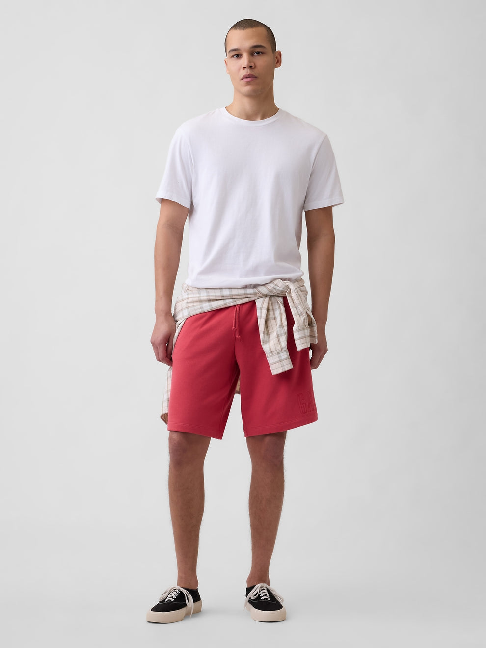 VintageSoft Terry Relaxed Logo Sweat Shorts - FADED RED