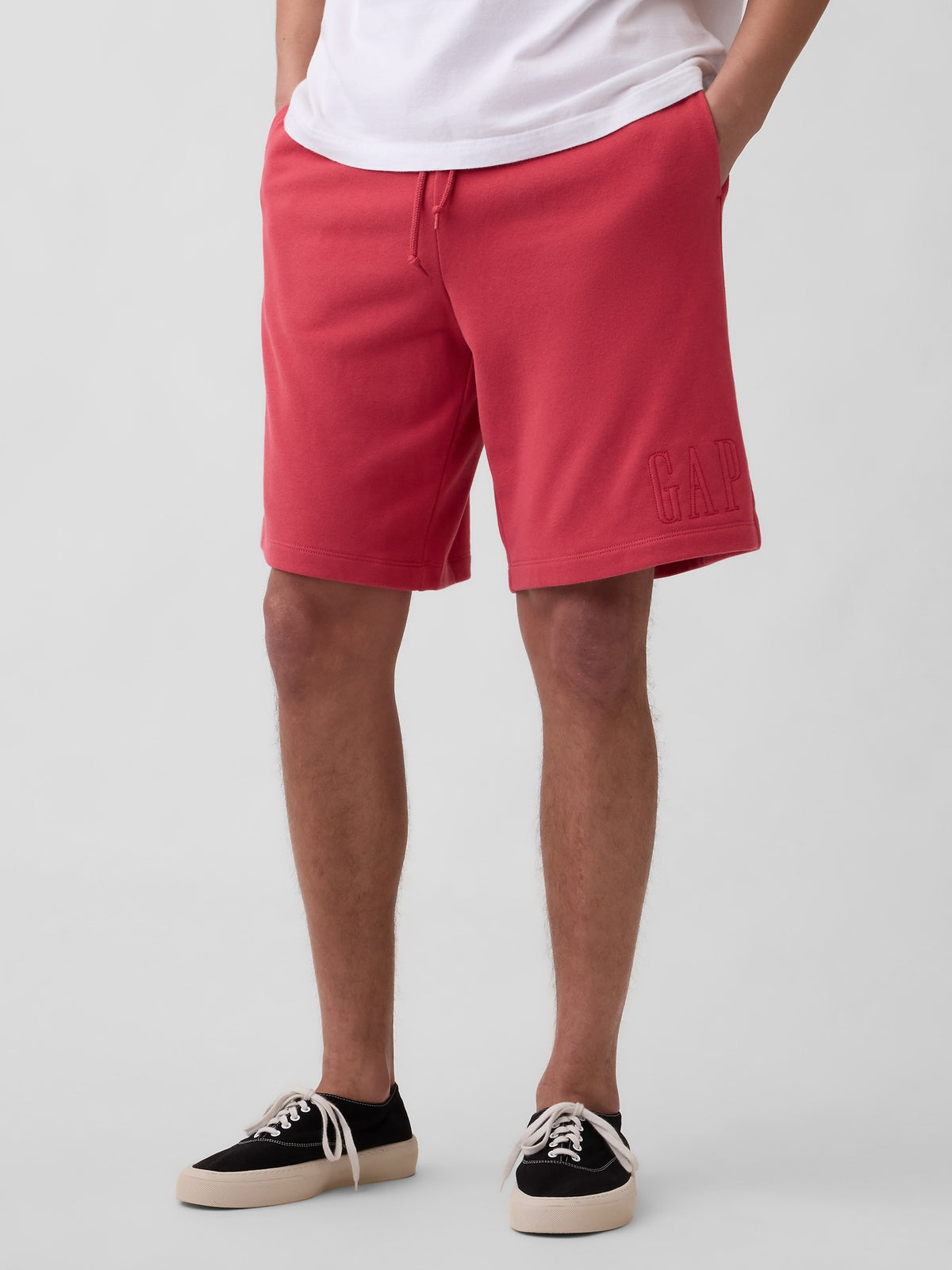 VintageSoft Terry Relaxed Logo Sweat Shorts - FADED RED