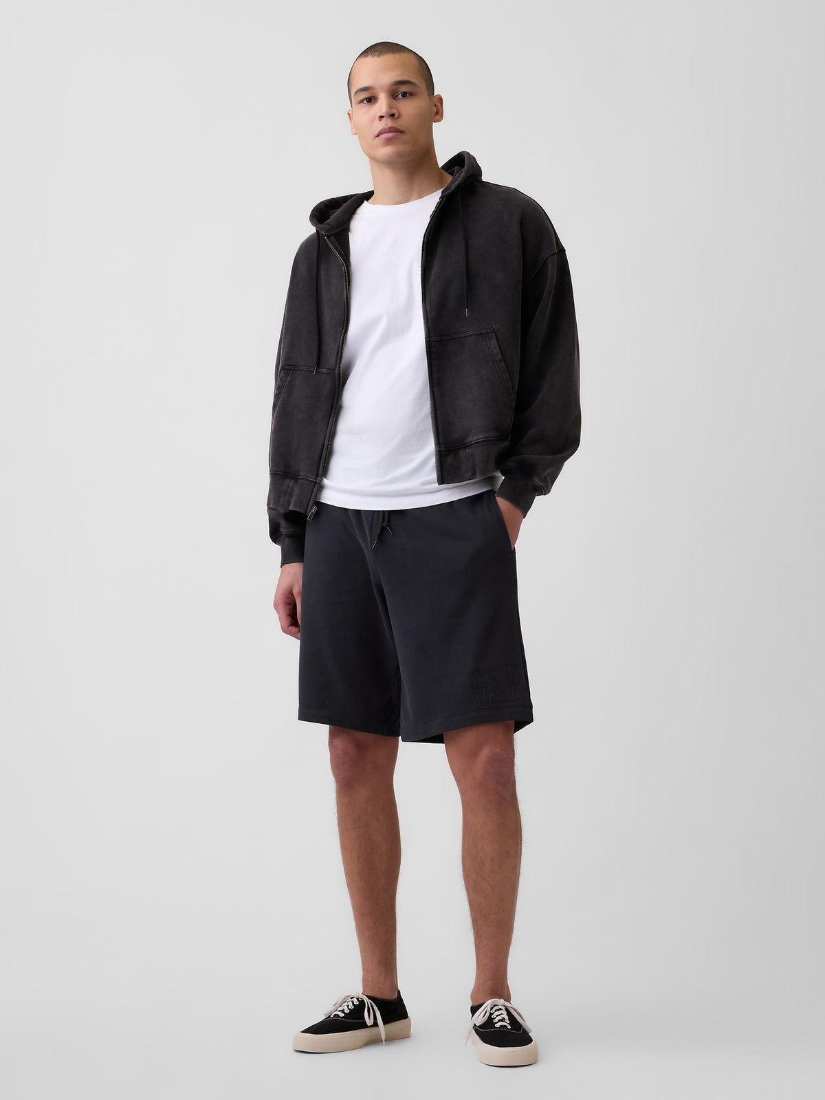 VintageSoft Terry Relaxed Logo Sweat Shorts - moonless night