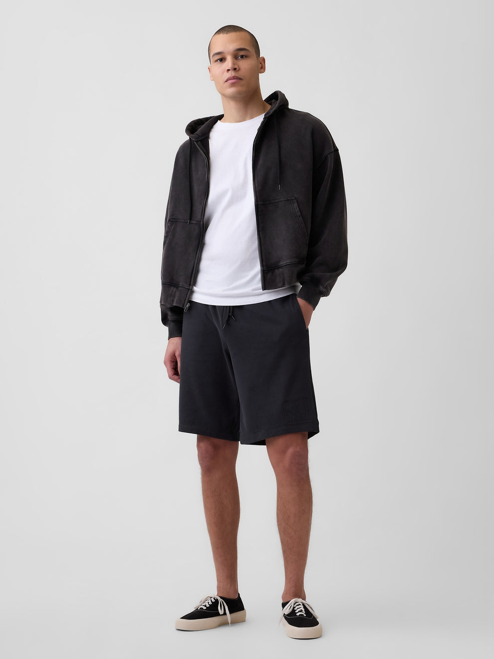 VintageSoft Terry Relaxed Logo Sweat Shorts - moonless night
