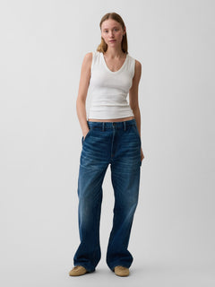 Variegated Rib Tank Top - Fresh white