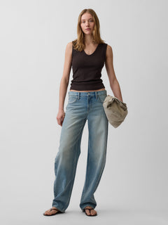 Variegated Rib Tank Top - Terra brown