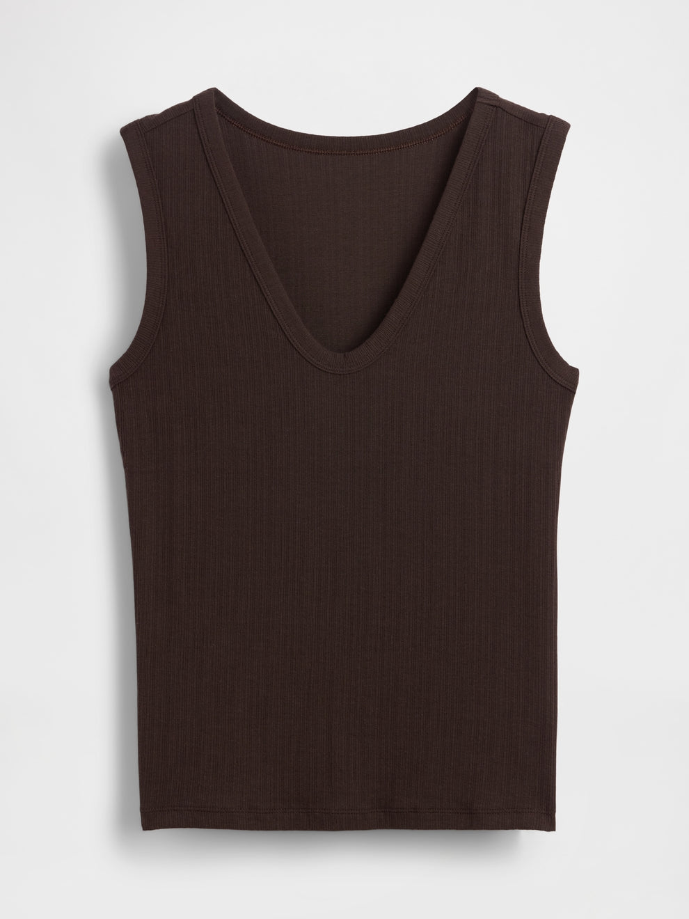 Variegated Rib Tank Top - Terra brown