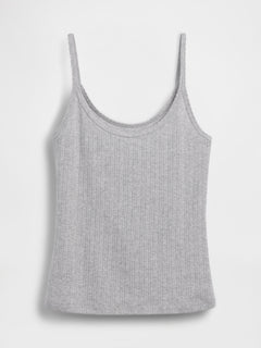 Pointelle Crop Cami - Heather grey