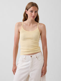 Pointelle Crop Cami - Maize yellow
