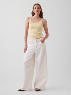 Pointelle Crop Cami - Maize yellow