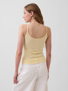 Pointelle Crop Cami - Maize yellow