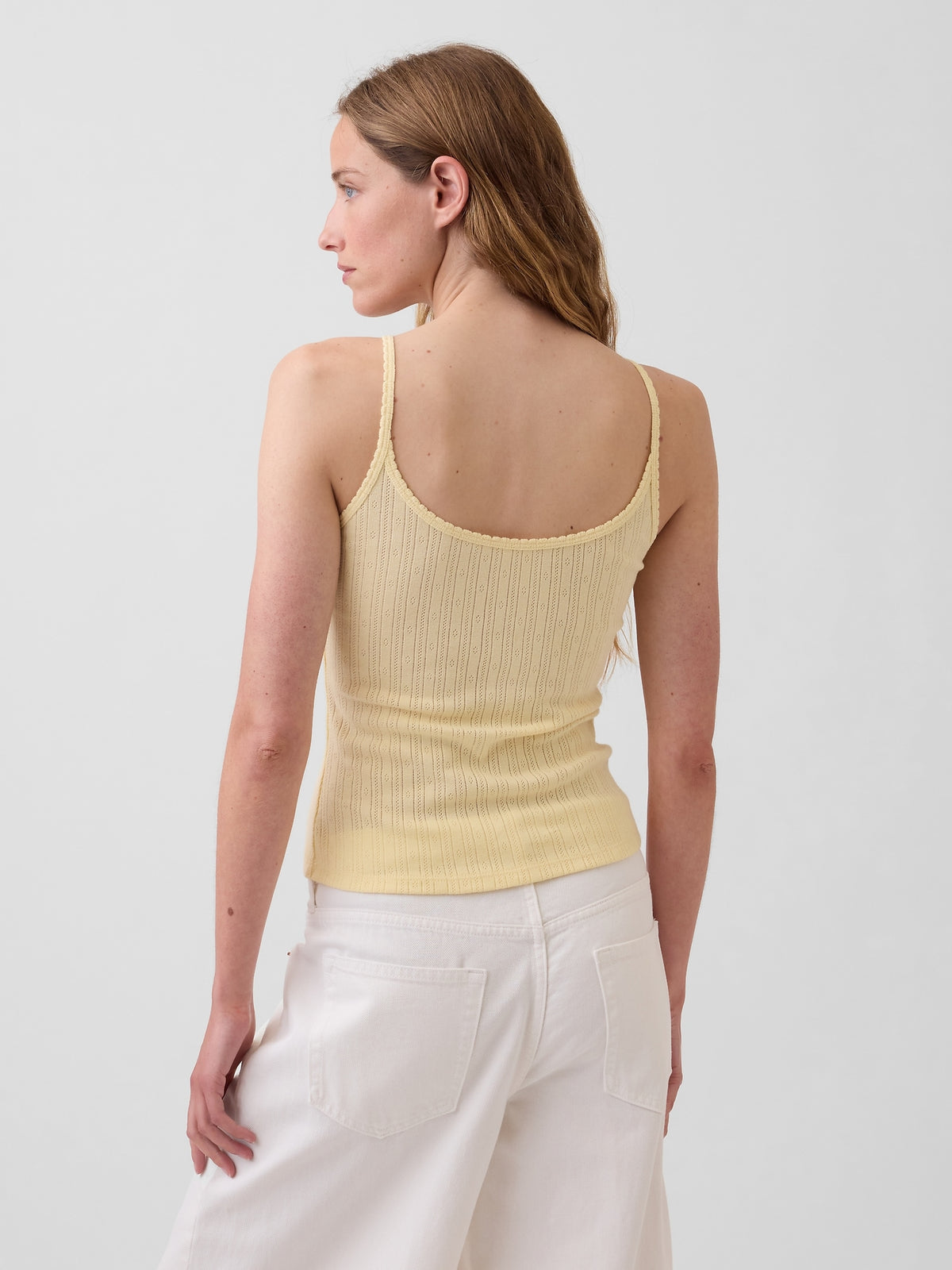 Pointelle Crop Cami - Maize yellow