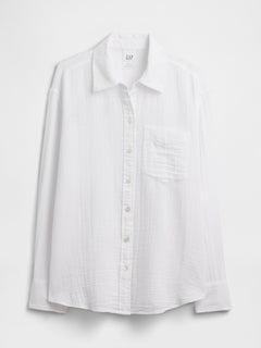 Oversized Shirt in Gauze - Fresh white