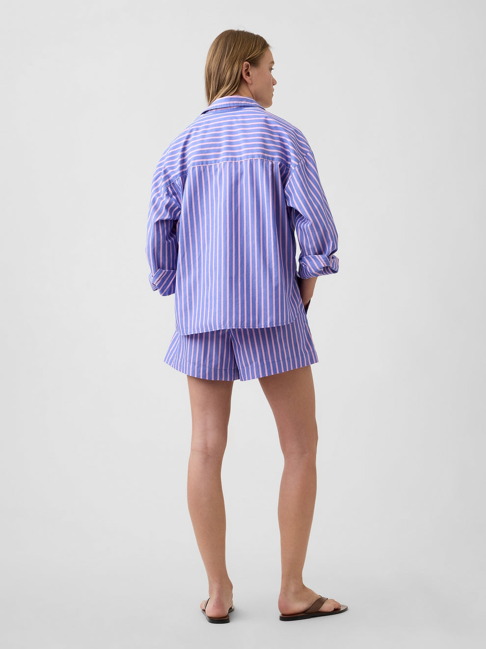 Relaxed Pull-On Poplin Shorts - Dazzling blue