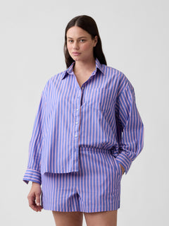 Relaxed Pull-On Poplin Shorts - Dazzling blue