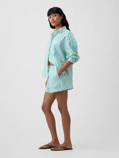 Relaxed Pull-On Poplin Shorts - Deluxe green