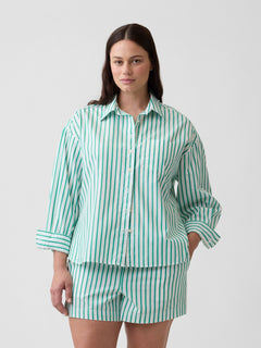 Relaxed Pull-On Poplin Shorts - Deluxe green