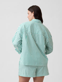 Relaxed Pull-On Poplin Shorts - Deluxe green