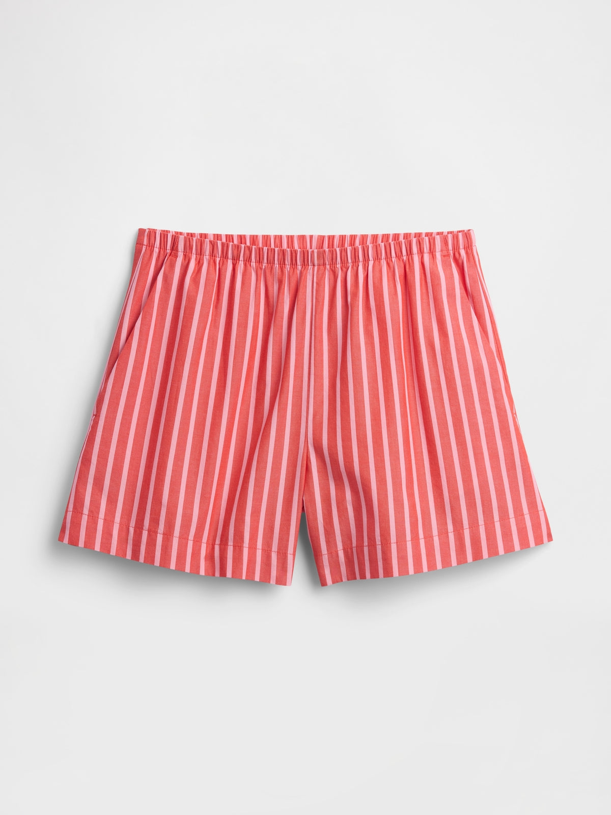 Relaxed Pull-On Poplin Shorts - Hot red