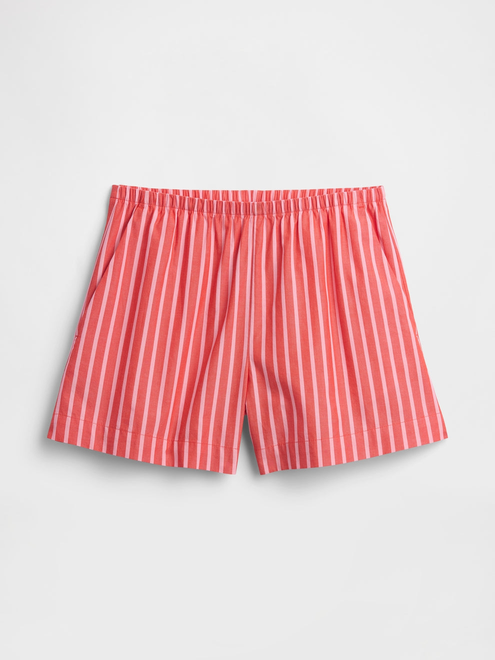 Relaxed Pull-On Poplin Shorts - Hot red
