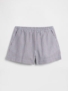 4" Relaxed Pull-On Seersucker Shorts - Chocolate bar stripe