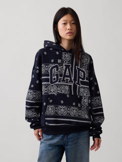 Adult VintageSoft Bandana Oversized Logo Hoodie in Navy Bandana — alternate model view