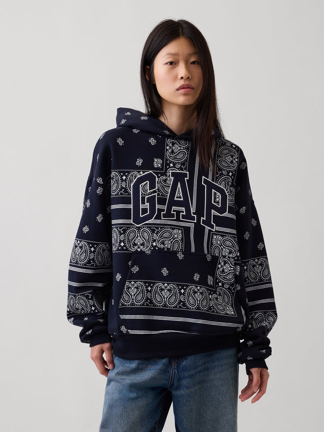 Adult VintageSoft Bandana Oversized Logo Hoodie in Navy Bandana — alternate model view