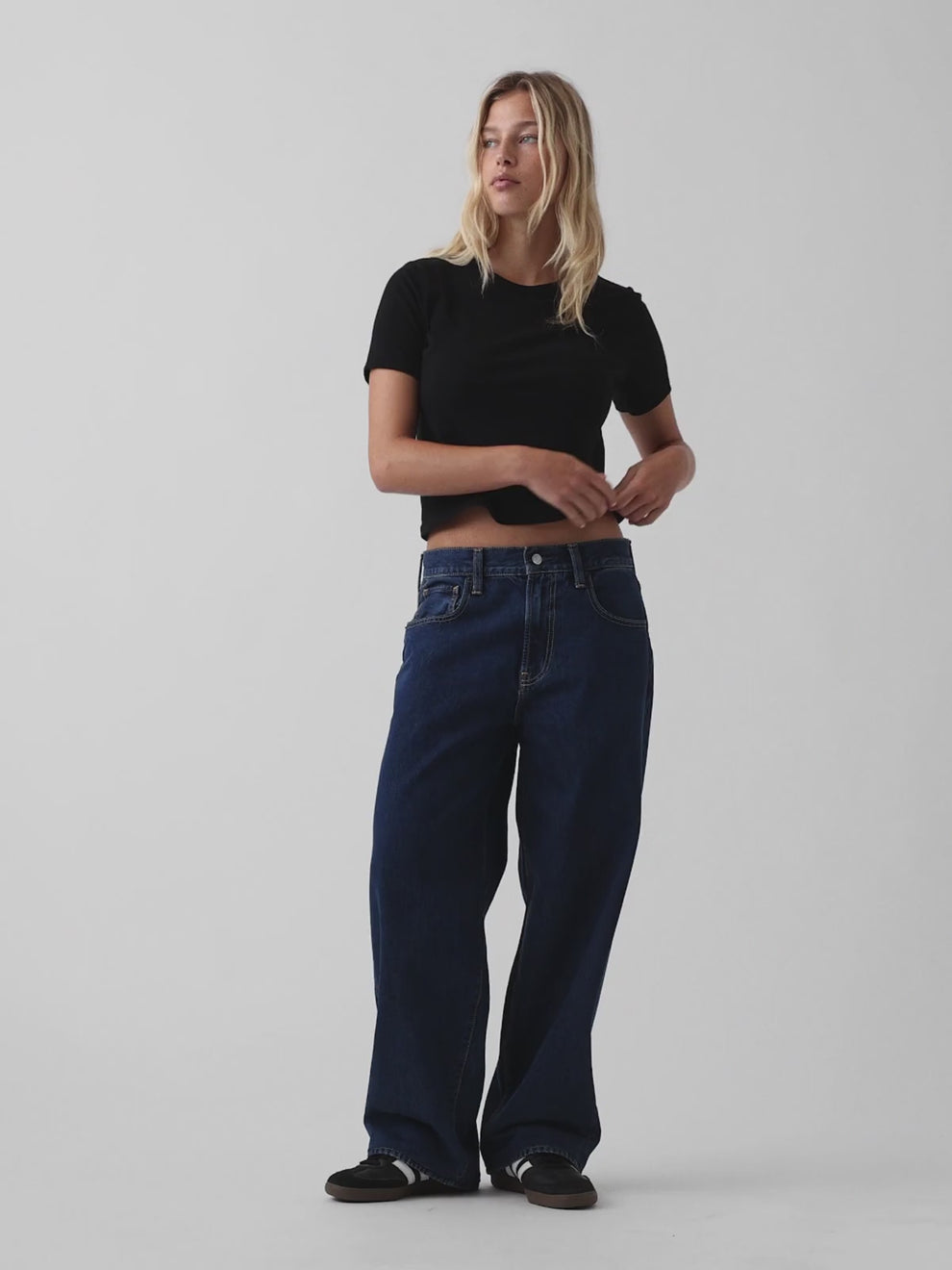 The Hailey Extra Baggy Jean - Medium Indigo