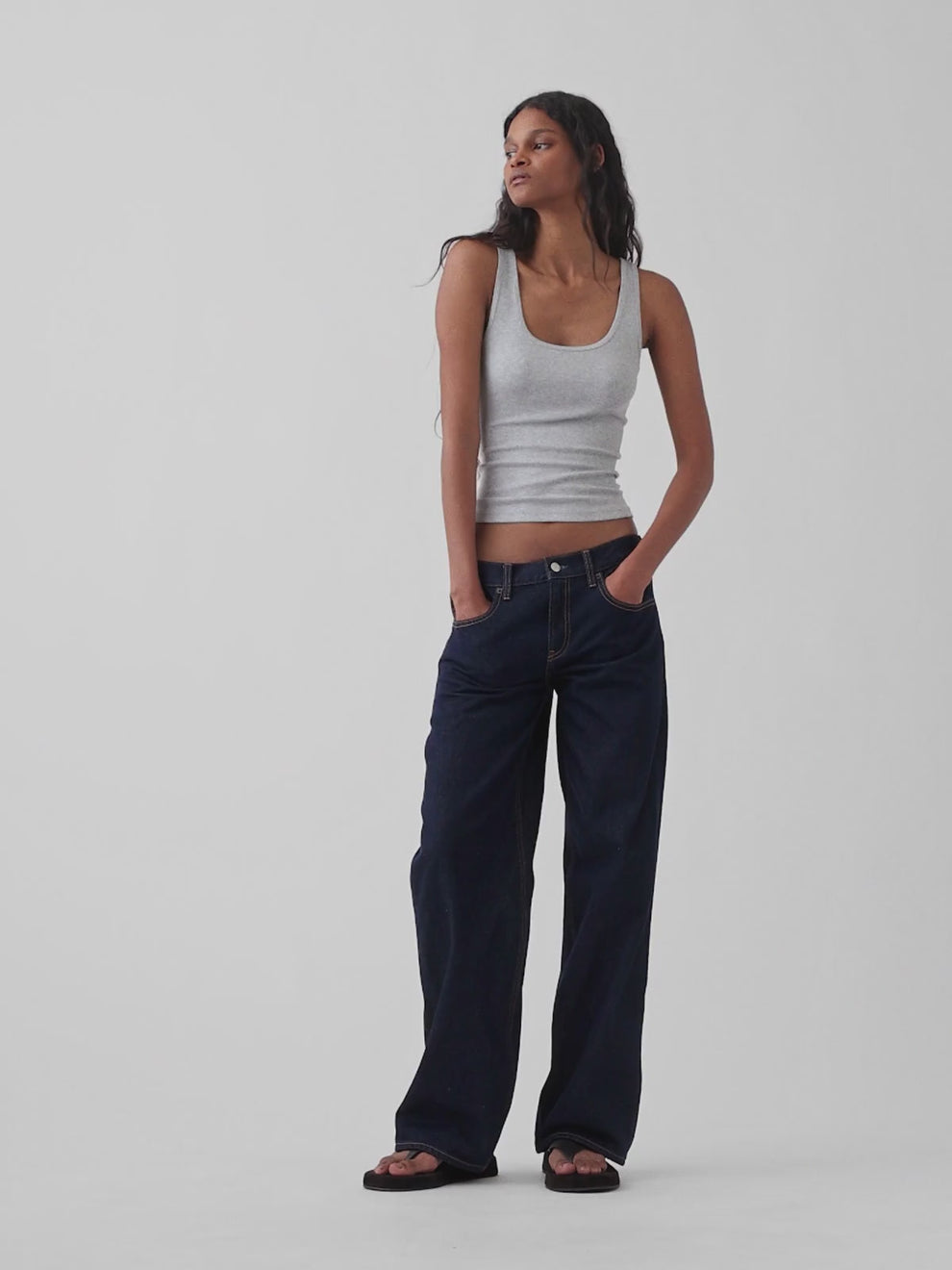The Hailey Low Rise Loose Jean - Midnight Indigo