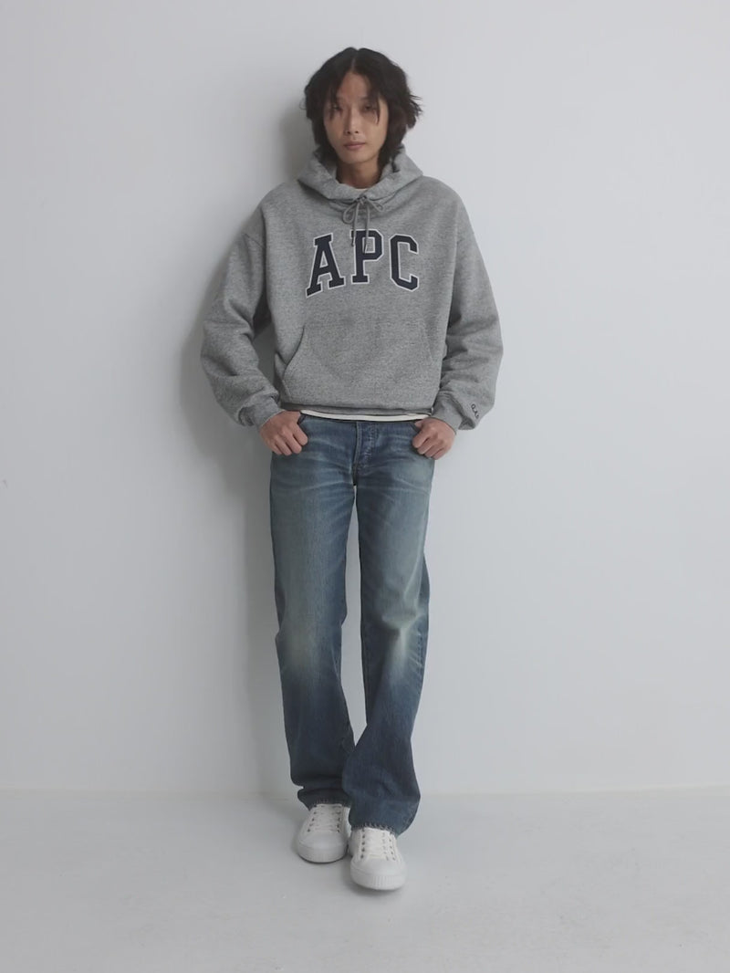 Gap × A.P.C. Extra Heavyweight Logo Hoodie - Heather Grey - product video