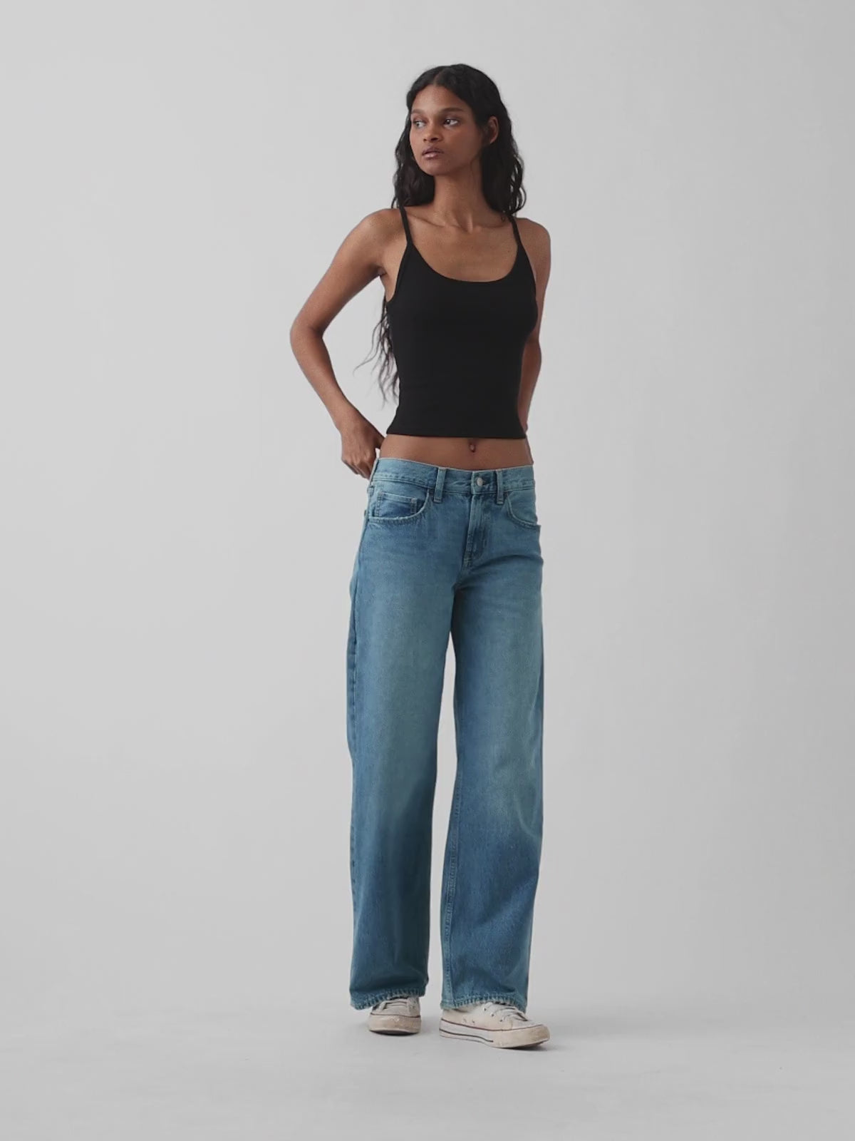 The Hailey Low Rise Loose Jean - Light Indigo